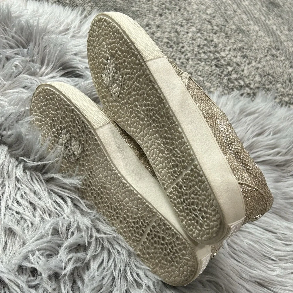 Stuart‎ Weitzman Youth Champagne Shimmer Vance Slider Girls Size 4